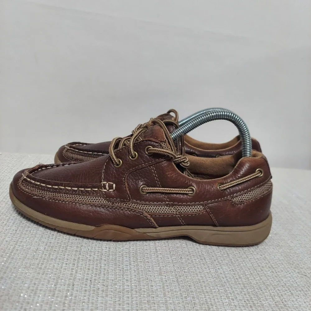 Bass & Co Earl 2 Mens 7.5 M Brown Leather‎ Boat Shoes Slip-on Loafers